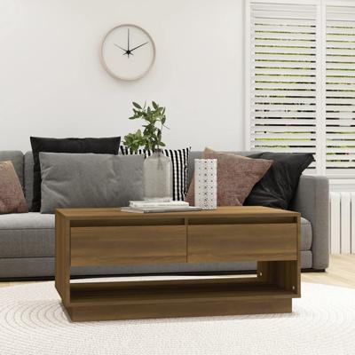 Salontafel 102,5x55x44 cm bewerkt hout bruin eikenkleurig