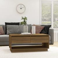 Salontafel 102,5x55x44 cm bewerkt hout bruin eikenkleurig - thumbnail