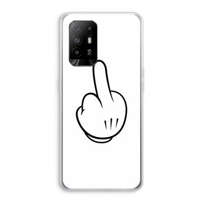 Middle finger white: Oppo A94 5G Transparant Hoesje