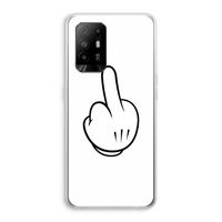Middle finger white: Oppo A94 5G Transparant Hoesje