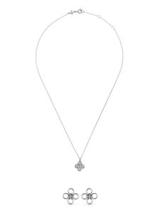 Tory Burch collier à plaque logo - Argent