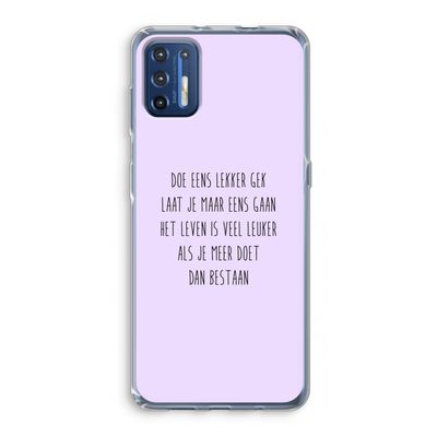 Gek: Motorola Moto G9 Plus Transparant Hoesje
