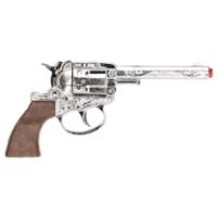 Cowboy speelgoed revolver - voor 100 schots plaffertjes - metaal - verkleed pistool