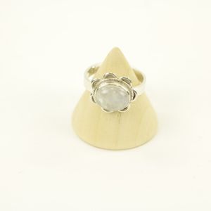 Zilveren Ring met Maansteen Maat 17,5 (Sterling Zilver 925)