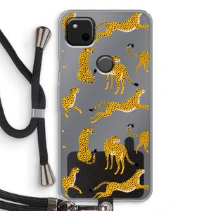 Luipaard: Pixel 4a Transparant Hoesje met koord
