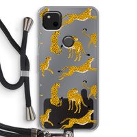 Luipaard: Pixel 4a Transparant Hoesje met koord