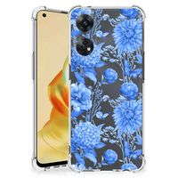 Case voor OPPO Reno8 T 4G Flowers Blue - thumbnail