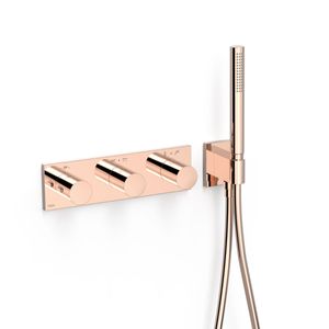 Douchekraan Tres B-System | Inbouw | Thermostaatkraan | Excl.Inbouwdeel | 4-weg | Rechthoek | 24k Rose goud