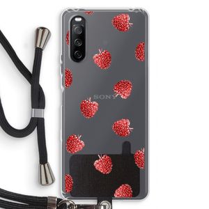 Framboosjes: Sony Sony Xperia 10 III Transparant Hoesje met koord