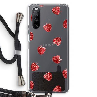Framboosjes: Sony Sony Xperia 10 III Transparant Hoesje met koord
