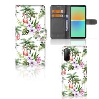 Sony Xperia 10 IV | Telefoonhoesje | Met pasjeshouder | Flamingo Palms