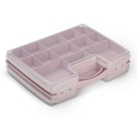 Plasticforte Opbergdoos - roze - kunststof - 28 x 21 cm - opbergbox/sorteerdoos