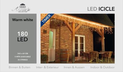 IJspegelverlichting 180 lampjes warm wit Icicle Lights - Annas collection