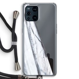 Gestreepte marmer: Oppo Find X3 Pro Transparant Hoesje met koord