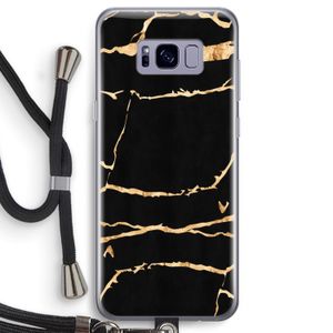 Gouden marmer: Samsung Galaxy S8 Transparant Hoesje met koord