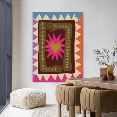 Urban Cotton Wandkleed 'Hug' 110 x 145cm in Frame - black