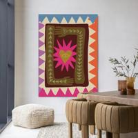 Urban Cotton Wandkleed 'Hug' 110 x 145cm in Frame - black