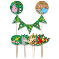 Cake decoratie Jungle 9 stuks