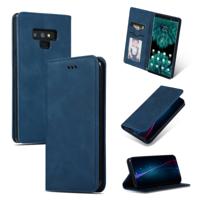 Retro huid voelen Business magnetische horizontale Flip lederen case voor Galaxy Note 9 (marineblauw)