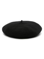 Stella McCartney logo-plaque wool beret - Noir - thumbnail