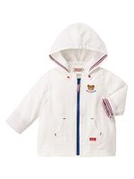 Miki House veste zippée à motif brodé - Blanc