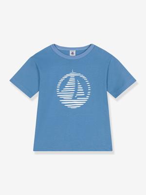 Kindershirt van katoen met korte mouwen PETIT BATEAU blauw