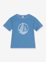 Kindershirt van katoen met korte mouwen PETIT BATEAU blauw
