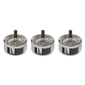 Bookwill Draaiasbak - 3x stuks - rond - chroom - D13 cm - drukasbak - terrasasbak - stormasbak