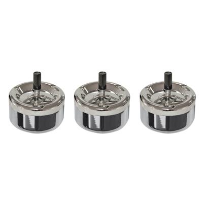 Bookwill Draaiasbak - 3x stuks - rond - chroom - D13 cm - drukasbak - terrasasbak - stormasbak