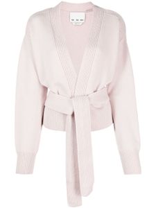 SA SU PHI cardigan ceinturé à design nervuré - Rose