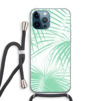 Palmbladeren: iPhone 12 Pro Transparant Hoesje met koord