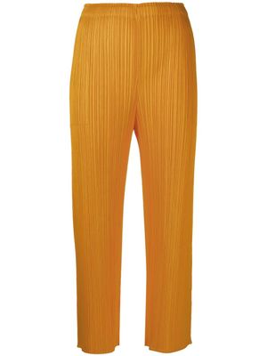 Pleats Please Issey Miyake pantalon court à design plissé - Orange