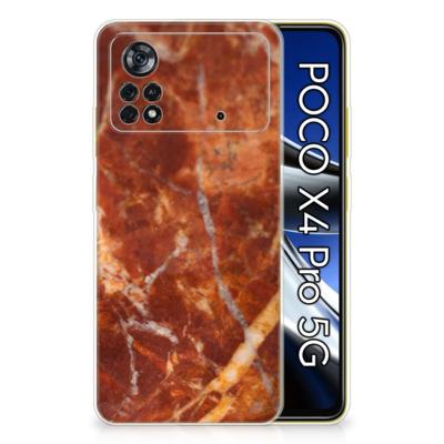 Xiaomi Poco X4 Pro 5G | TPU | Siliconen hoesje | Marmer Bruin