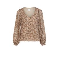 VILA blouse VISUNARA met all over print bruin - thumbnail