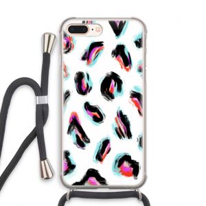 Cheetah color: iPhone 7 PLUS Transparant Hoesje met koord