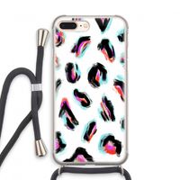 Cheetah color: iPhone 7 PLUS Transparant Hoesje met koord