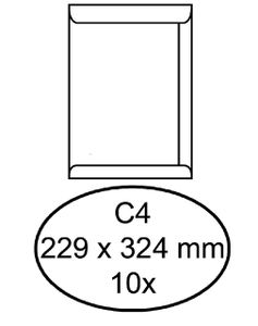 Envelop Quantore akte C4 229x324mm zelfklevend wit 10stuks