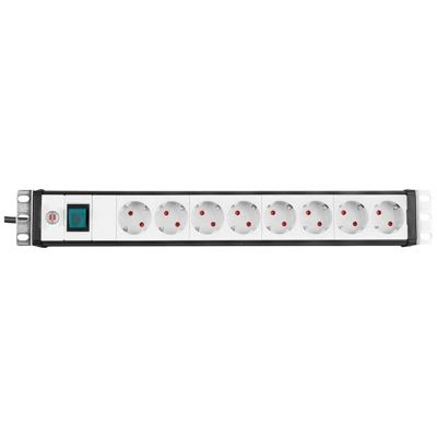 Brennenstuhl 1156057018 Stekkerdoos 19 inch 8-voudig Grijs, Zwart Randaarde stekker 1 stuk(s)