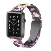 Simple Fashion Resin Watch Strap for Apple Watch Series 5 & 4 40mm & Series 3 & 2 & 1 38mm(Purple)