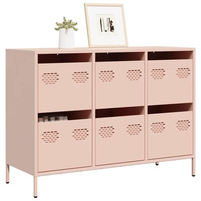 Dressoir 101,5x39x73,5 cm koudgewalst staal roze