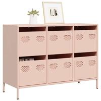 Dressoir 101,5x39x73,5 cm koudgewalst staal roze