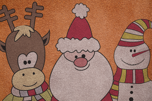 Kerstman sneeuwpop rendier kerst vinyl tapijt