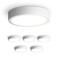 Set van 6 Indiana opbouwspots rond - 12 Watt 1160 Lumen - Wit - 4000K neutraal wit - LED downlight - IP20 stofdicht - 160mm