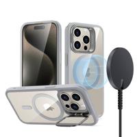 iPhone 15 Pro Snap-and-Stand Charging Bundle - Clear Grey - thumbnail