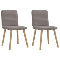 Eetkamerstoelen draaibaar 2 st stof taupe