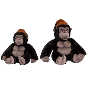 Set van 2x stuks Gorilla aap/apen knuffels 20 en 30 cm