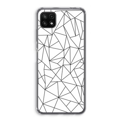Geometrische lijnen zwart: Samsung Galaxy A22 5G Transparant Hoesje