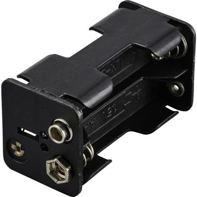 TRU COMPONENTS TC-13220540 Batterijhouder Aantal cellen: 4 AA (penlite) Drukknopaansluiting (l x b x h) 61 x 32 x 29 mm