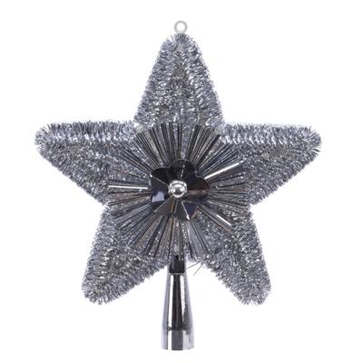 Bellatio decorations Kerstboom piek - ster - zilver - kunststof - 23 cm - kerstversiering Bellatio decorations Kerstboom piek - ster - zilver - kunststof - 23 cm - kerstversiering