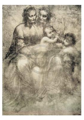 Kunstdruk Leonardo Da Vinci - La vergine 35x50cm